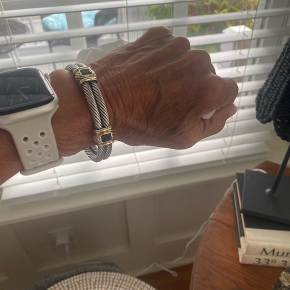 Vintage David Yurman Sterling, 14k and Amethyst Cable Bracelet - Picture 4 of 12